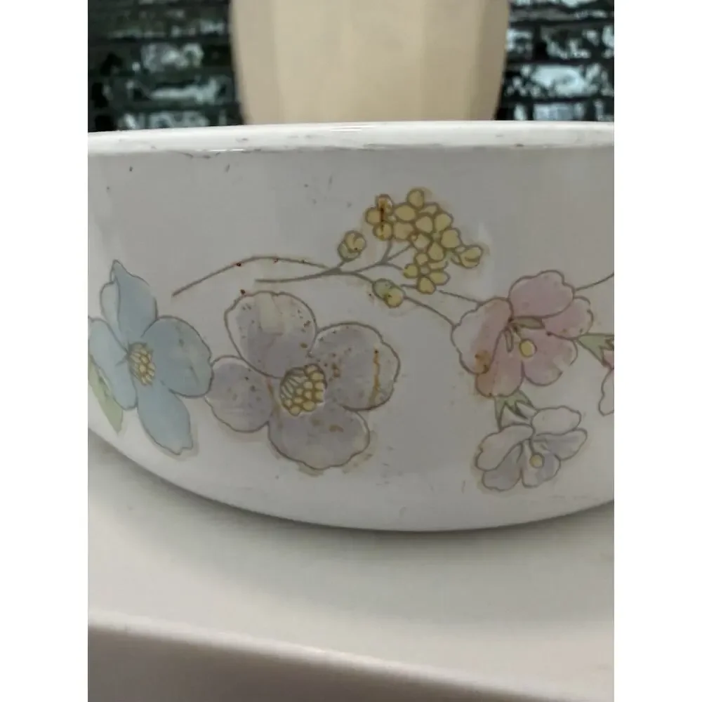 Vintage Corning ware Pastel Bouquet 1.5 Qt Rectangular Baking Dish A-4-B No Lid